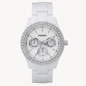 Stella Multifunction Resin Watch - White